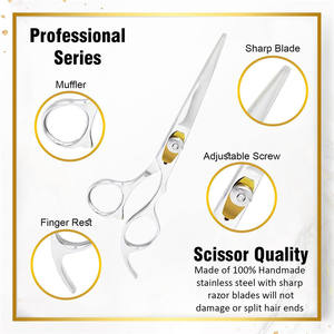 กรรไกรตัดผมอิโนเอะ คาซุทากะ 6.0 นิ้ว สแตนเลสสตีล สำหรับมืออาชีพ แบบปลายตรง ใช้สำหรับทำผมสวย - Product Image 4