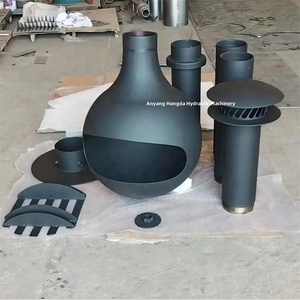 Trong nhà di động đốt gỗ bếp cho ngôi nhà nhỏ <span class=keywords><strong>Globe</strong></span> treo và xoay khung màu đen treo lò sưởi - Product Image 4