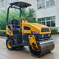 Compacteur vibrant d'asphalte combiné 3 et 4 tonnes avec tambour avant en acier et pneus arrière en caoutchouc certifié CE EPA