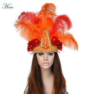 Tocado de plumas para fiesta de carnaval, delicado, Brasil, venta directa de fábrica, AM, gran oferta - Product Image 4