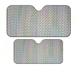 Pare-soleil de pare-brise avant imprimé sur mesure en pongé anti-UV pour voiture, avec logo personnalisé, design moderne et portable, cadeau personnalisé - Product Image 1