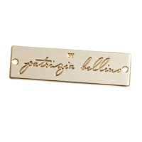 Étiquettes métalliques dorées de haute qualité pour foulards, badges de couture pour vêtements, plaques personnalisées gravées avec nom pour maillots de bain