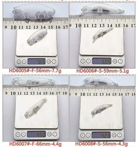 27 types de leurres de pêche blancs manivelle Popper méné flottant coulant leurres de pêche transparents en plastique dur non peint - Product Image 4