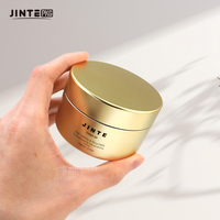 Pot en plastique rond personnalisé universel pour crème cosmétique PETG 100ML avec couvercles dorés