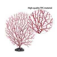 Ornement de corail marin pour aquarium, corail rouge artificiel en plastique, décoration de réservoir de poissons, aménagement paysager de plantes marines sous-marines