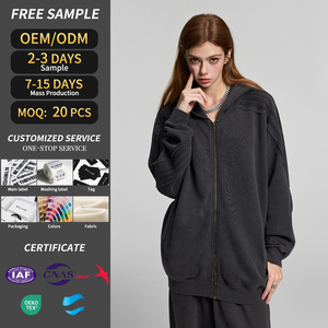 OEM/ODM Heavyweight Cotton Winter Sweatshirt Premium Oversized Drop Shoulder Hoodie Custom Logo Printing Vintage Solid Washed
