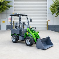 Caricatore Frontale Elettrico Compatto con Cabina Completamente Chiusa, 4WD, LED, Benna Idraulica, Certificato CE per Uso Agricolo