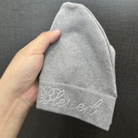 Gorro de Punto con Forro de Satén, Personalizado con Logotipo, Brillante con Pedrería, para Hombre y Mujer, Marca de Moda
