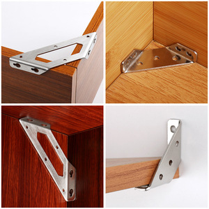 Support d'étagère triangulaire en acier inoxydable JINNATE, connecteur de meuble, support d'angle métallique durable pour montage et fixation - Product Image 4