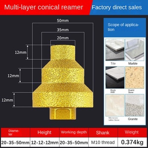 Broca Cónica <span class=keywords><strong>Multicapa</strong></span> Emery <span class=keywords><strong>para</strong></span> Placas de Roca, Azulejos de Cerámica, Mármol, Piedra, Amoladora Angular, Recorte de Orificios, Biselado - Product Image 6