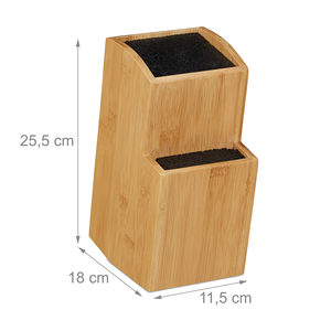 Bloc à couteaux en bambou PP - Porte-couteaux universel pour le rangement des ensembles de couteaux de cuisine - Product Image 3