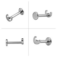 TT ASTM F136 Titane Plaqué Or, Clou d'oreille en forme de croissant de lune 16G, Piercing Labret, Bijou de piercing corporel pour Tragus et Hélix