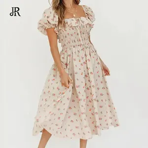 JIARUI – robe une pièce à la mode pour femme, tenue de soirée florale, décontractée, demi-manche, cordon de serrage, ceinture, nouvelle collection été