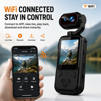 Caméra d'action WiFi portable 1080P avec écran rabattable et objectif rotatif pour vlog d'aventure en plein air