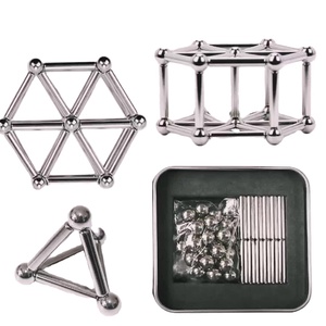 Billes et bâtons magnétiques en acier, matériaux magnétiques multi-choix en gros, bâtonnets et billes magnétiques permanents en néodyme pour enfants - Product Image 3