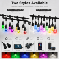 Guirlandes lumineuses intelligentes WiFi RGB, étanches IP65, approuvées SAA, pour décoration extérieure de patio, jardin, café, événements de mariage