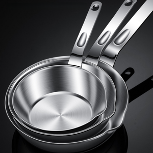 Poêle à frire antiadhésive en acier inoxydable 316, trois couches épaisses, non revêtue, <span class=keywords><strong>pour</strong></span> la <span class=keywords><strong>cuisine</strong></span> domestique, la préparation <span class=keywords><strong>de</strong></span> nourriture <span class=keywords><strong>pour</strong></span> bébés, les œufs, <span class=keywords><strong>ustensiles</strong></span> <span class=keywords><strong>de</strong></span> <span class=keywords><strong>cuisine</strong></span> - Product Image 4