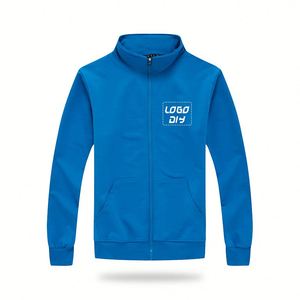 Chemise de sport pour homme à col montant, logo personnalisé, fermeture éclair, haut athlétique imprimé, maillot d'entraînement, streetwear - Product Image 3
