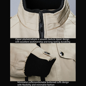 IStapromo Gifts Veste décontractée pour homme en coton et nylon écologique matelassée à col montant, mode automne-hiver, fermeture éclair, coupe ample - Product Image 4