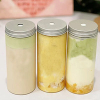 Vaso de Plástico PET de Boca Ancha para Bebidas Frías, para Leche, Jugo, 500 ml, 650 ml, Desechable, para Llevar, Botellas de Té de Burbujas Boba, 16 oz, 22 oz