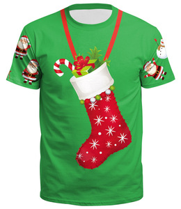 Men Christmas All‑Over Print <b>T</b>‑Shirt Crew Neck Short Sleeve Festive <b>Xmas</b> Holiday Party Tee - Product Image 4