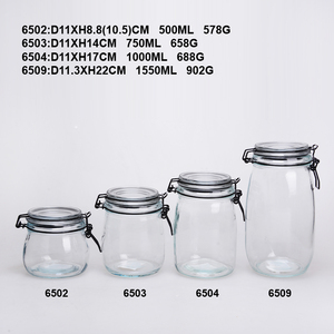 Bán Buôn Set Thực Phẩm <span class=keywords><strong>L</strong></span>ưu Trữ <span class=keywords><strong>L</strong></span>ọ Thủy Tinh Với Bằng Gỗ Clip Top Nắp - Product Image 4