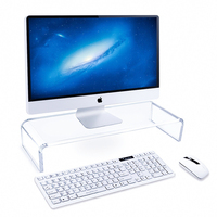 Support de moniteur bagues sur pied pour écran d'ordinateur, en acrylique, transparent, pour tablette, TV, bureau