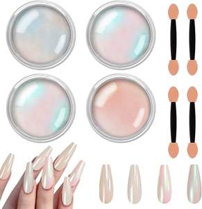 2025 chaud sirène Chrome <span class=keywords><strong>effet</strong></span> Chrome <span class=keywords><strong>ongles</strong></span> poudre dégradé perle coquille paillettes poudre <span class=keywords><strong>blanc</strong></span> clair de lune perle poudre <span class=keywords><strong>ongles</strong></span> - Product Image 1