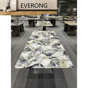 Mesa de Comedor de Mármol Color Esmeralda de Alta Calidad, Muebles de Piedra de Lujo para <span class=keywords><strong>Hotel</strong></span> y Hogar, Fabricante de Muebles Personalizados - Product Image 4