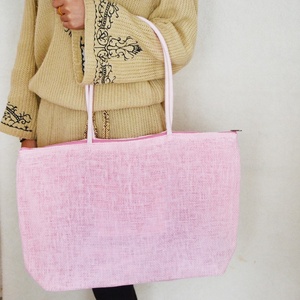 Offre Spéciale vente en gros sacs de plage logo personnalisé été plage toile toile toile coton sac poche fourre-tout sacs à main - Product Image 3