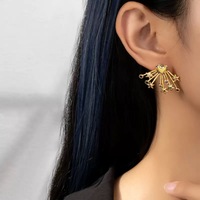 Boucles d'oreilles en zircon irrégulier en forme de cœur pour femmes, plaquées argent 925, style minimaliste