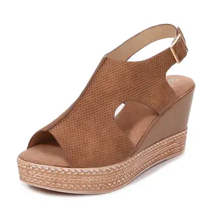 W0019 Hotsale high heeled USA European Africa summer shoe lady girl sandal wedges beach platform fashion sandal for woman