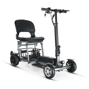 Scooter de mobilité pliable pour adultes, scooter électrique pour handicapés, scooter de mobilité à 4 roues, léger et pliable
