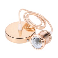Jeu de cordons E26 E27, lampe suspendue vintage en aluminium, noir, chrome, couleur or, douille de lampe, support de base