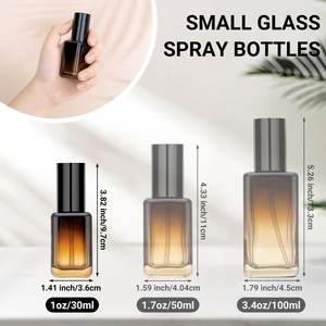 Flacons pulvérisateurs en verre ambré à fine brume 30 ml, mini flacons cosmétiques en verre pour voyage, flacons de parfum vides avec atomiseur - Product Image 2