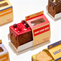 Boîte d'emballage miniature créative en forme de boîte de lait pour pain alcalin, cube de pain, toast, croissant, gâteau soufflé
