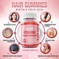Fabricant de bonbons gélifiés naturels à la vitamine pour les cheveux 500 mcg, favorisant la croissance des cheveux, des ongles et de la peau, gommes vitaminées à la biotine