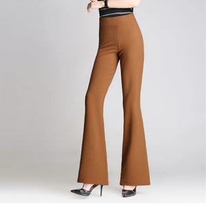Nouveau pantalon droit taille haute d'automne, coupe décontractée et ample, jambes larges, taille élastique, effet anti-boulochage - Product Image 2