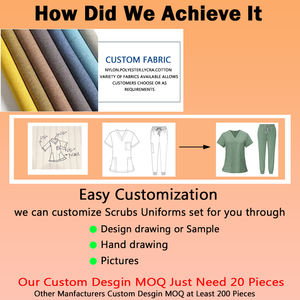 通気性のある女性用Vネック医療スクラブセット2ピースソフトナースユニフォーム病院作業服耐久性のある看護服医療スタッフ用 - Product Image 4