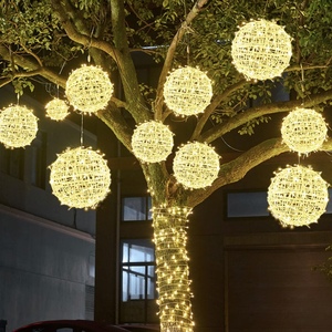 <span class=keywords><strong>Boule</strong></span> de rotin <span class=keywords><strong>lumineuse</strong></span> étanche IP44 pour décoration de Noël, nouvelle <span class=keywords><strong>boule</strong></span> de rotin LED pour extérieur et intérieur, idéale pour les suspensions de festival - Product Image 2