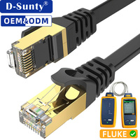 Câble Ethernet plat SFTP Cat7 RJ45 plaqué or, câble réseau haute vitesse pour la maison, le bureau, le jeu, le routeur, le commutateur, OEM