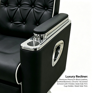 Sillas de Barbería Portátiles Reclinables de Aluminio de Diseño Moderno Meitao, Color Negro, para Salón de Belleza - Product Image 3