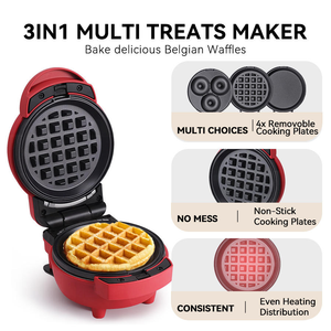 Mini Máquina Eléctrica Portátil Automática <span class=keywords><strong>para</strong></span> Hacer Sándwiches, Pasteles y Waffles, Uso Doméstico con Enchufes <span class=keywords><strong>para</strong></span> EE. UU. y la UE, <span class=keywords><strong>para</strong></span> Desayunos en Casa y en el Auto - Product Image 5