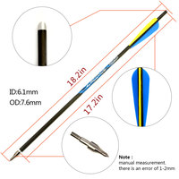 Arc à flèches en carbone ID6.2mm, 20,22 pouces, pour tir à l'arc, chasse et tir sur cible, en acier, 3 longueurs, nouveau modèle, prix raisonnable, à vendre