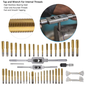86pcs Tap <strong>Dies</strong> Set Metric Taps <strong>Dies</strong> Adjustable Tap <strong>Die</strong> Holder <strong>Thread</strong> Gauge Wrench <strong>Threading</strong> Hand Tools - Product Image 3
