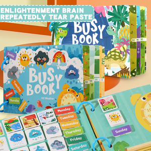 Livre d'activités pour tout-petits 3+ ans, jeu cognitif en papier, jouet <span class=keywords><strong>de</strong></span> réflexion logique, livre d'apprentissage précoce portable, livres illustrés éducatifs - Product Image 6