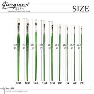 Pincel de cerdas de cerdo de cabeza plana <span class=keywords><strong>Giorgione</strong></span>, paquete individual, mango largo de plástico, para pintura al óleo y gouache, ideal para estudiantes de arte. - Product Image 6
