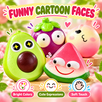 Assortiment de jouets squishy en PU à montée lente, motifs fruits de dessin animé, mignons, doux, anti-stress, à presser, 12 pièces, boîte de présentation, vente en gros