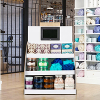 Présentoir en carton moderne à 3 niveaux avec écran LCD numérique de 7 pouces, pliable pour comptoir, avec en-tête amovible