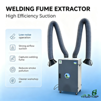 Extracteur de fumée double station 2,2 kW, purificateur de fumée à double bras pour le brasage